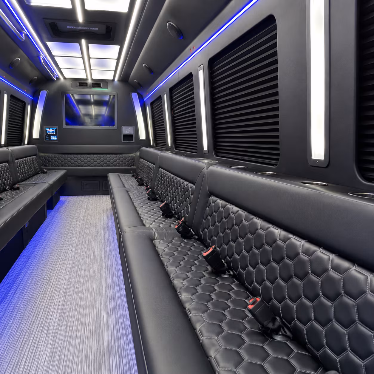 Bridgeport Concert & Music Festival Transportation party bus interior