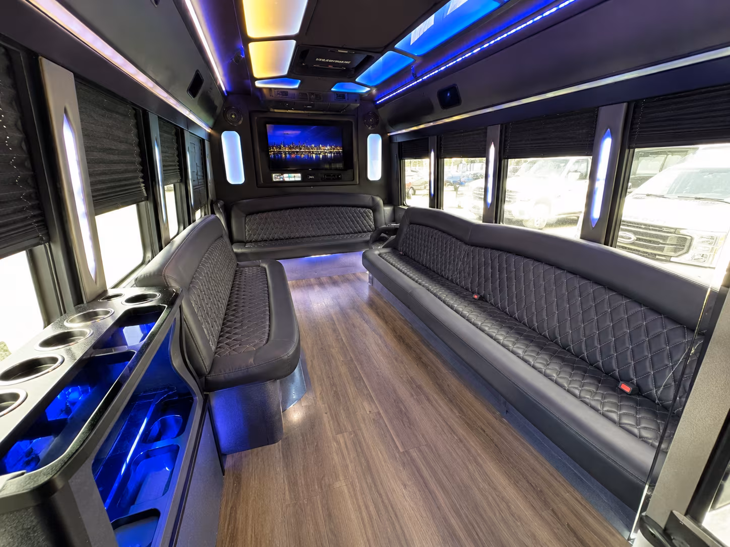 Bridgeport Prom & Homecoming Transportation party bus interior
