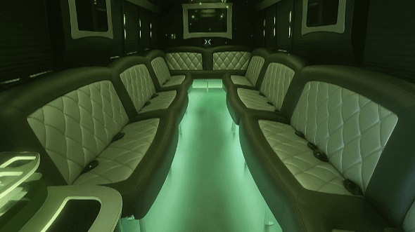 Interior of Charter Bus Company White Plains's 20 Passenger Party Bus in White Plains