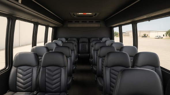 Interior of Charter Bus Company Bridgeport's 25 Passenger Minibus in Bridgeport