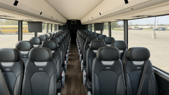 Interior of Charter Bus Company Bridgeport's 28 Passenger Minibus in Bridgeport