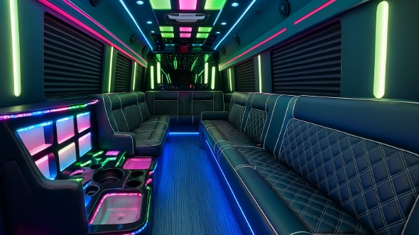 28 passenger party bus interior