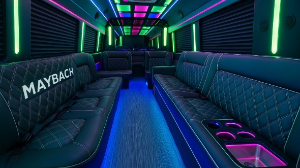 Interior of Charter Bus Company Yonkers's 30 Passenger Party Bus in Yonkers