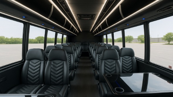 Interior of Charter Bus Company Bridgeport's 35 Passenger Minibus in Bridgeport