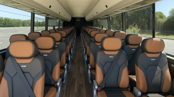 Interior of Charter Bus Company Bridgeport's 40 Passenger Charter Bus in Bridgeport