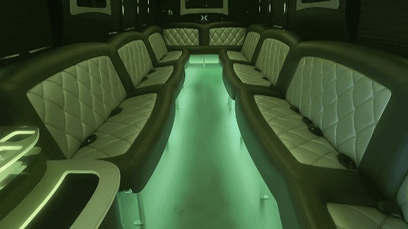 Interior of Charter Bus Company Danbury's 40 Passenger Party Bus in Danbury