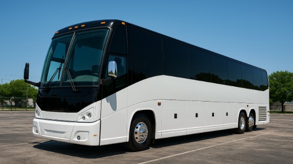 Exterior of Charter Bus Company Bridgeport's 44 Passenger Charter Bus in Bridgeport