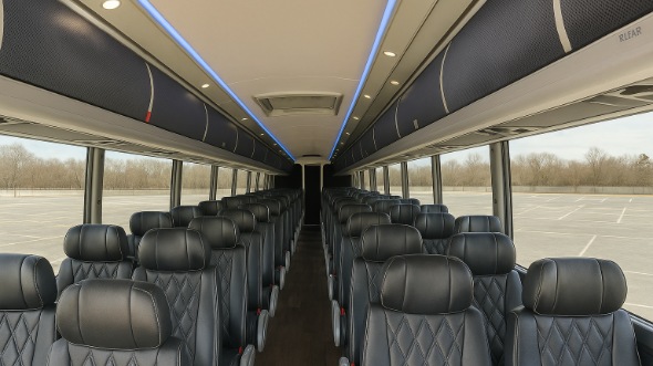Interior of Charter Bus Company Bridgeport's 44 Passenger Charter Bus in Bridgeport