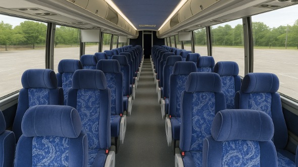 Interior of Charter Bus Company Bridgeport's 45 Passenger Charter Bus in Bridgeport