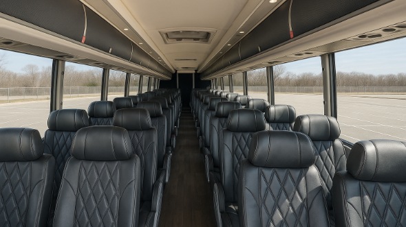 Interior of Charter Bus Company Bridgeport's 46 Passenger Charter Bus in Bridgeport
