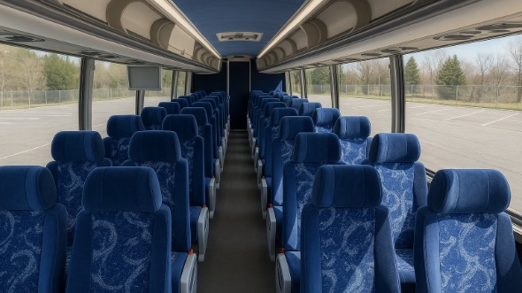 Interior of Charter Bus Company Bridgeport's 47 Passenger Charter Bus in Bridgeport