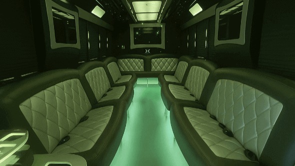 Interior of Charter Bus Company White Plains's 50 Passenger Party Bus in White Plains