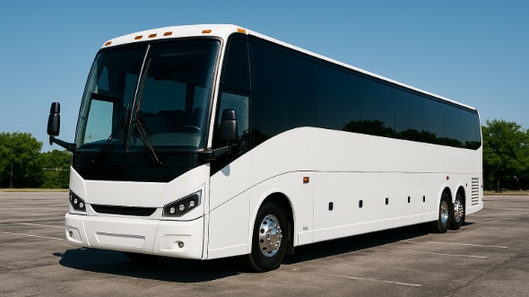 Exterior of Charter Bus Company Bridgeport's 55 Passenger Charter Bus in Bridgeport