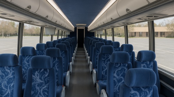 Interior of Charter Bus Company Bridgeport's 56 Passenger Charter Bus in Bridgeport